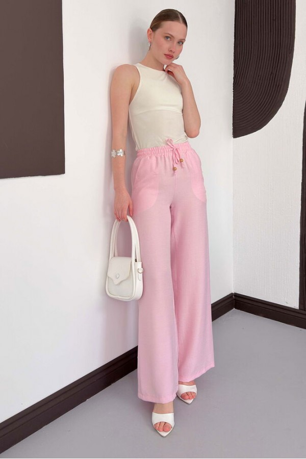 D 2381 PANTOLON - PEMBE